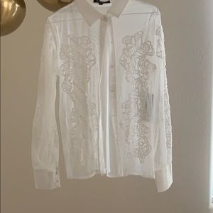 Lulu’s Sheer Button-Down with Appliqués